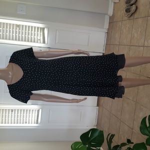 Jessica Howard 8 split flutter sleeve darted polkadot midi bottom tier ruffle